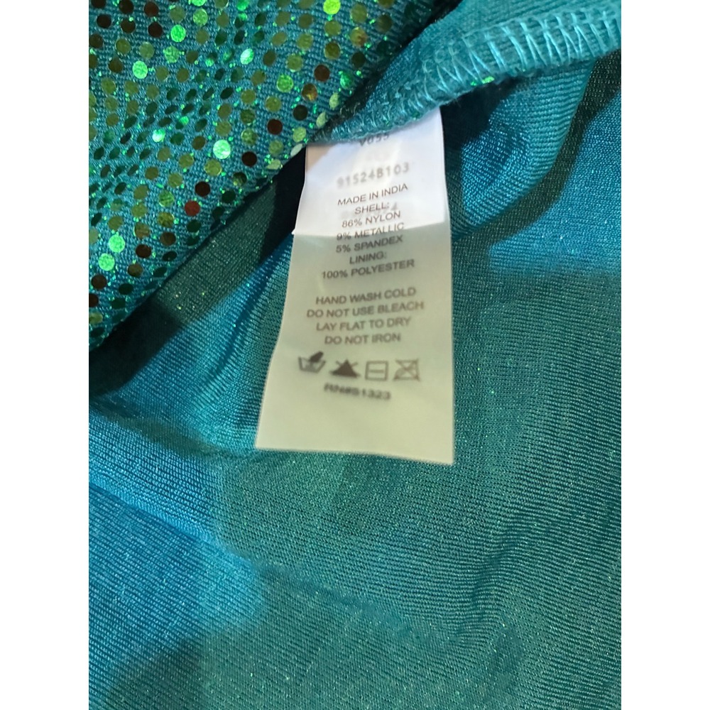 Confetti Ready Luxury Sequin V-Neck Bell Sleeve Disco Top Emerald Green Sm - Picture 5 of 7